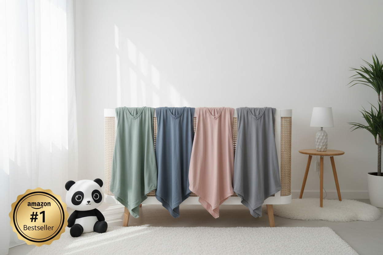 Best Kyte Baby alternative: BubblePanda premium bamboo sleep sacks in various colors for a modern nursery.