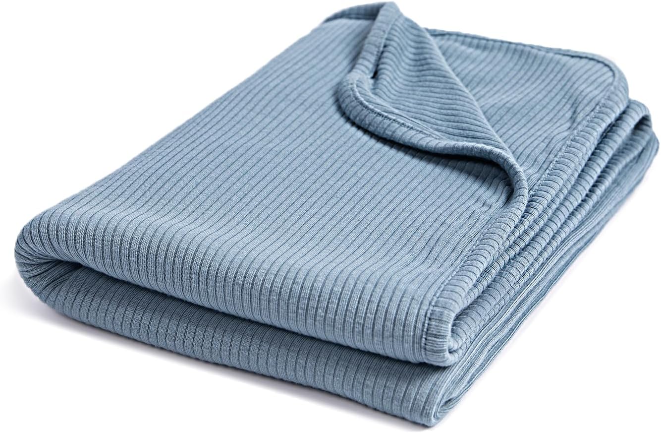 Couverture nervurée en bambou double épaisseur (Glacier)