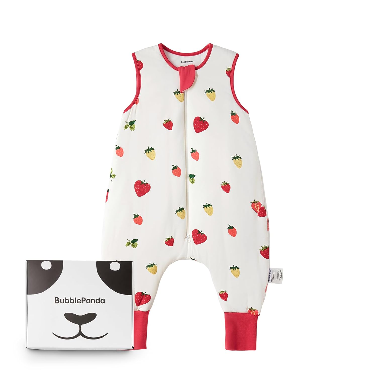 BubblePanda Strawberry 1.0 TOG Bamboo Walker Sleep Sack with Feet for Active Toddlers