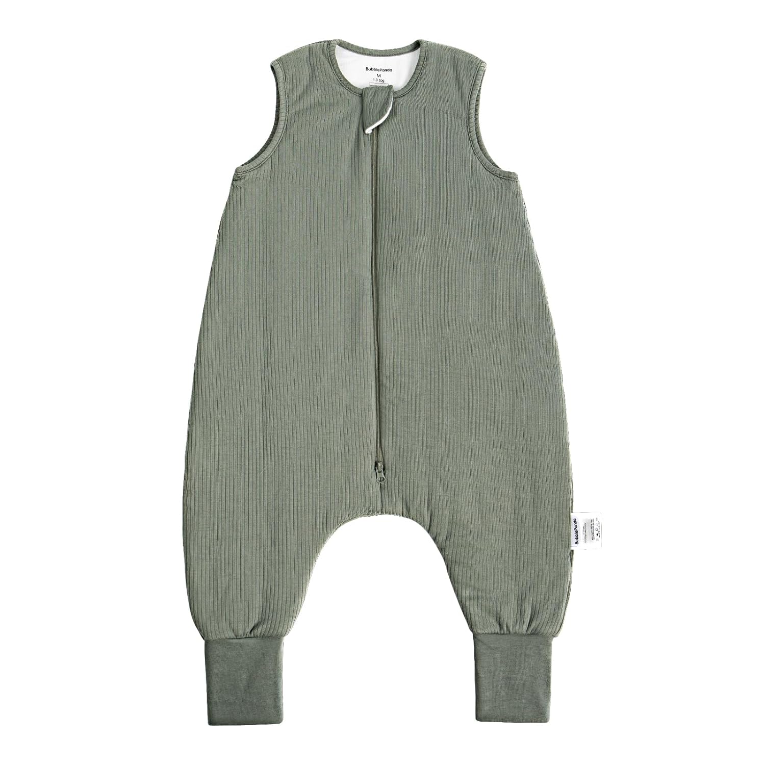 BubblePanda Olive Drab 1.0 TOG Bamboo Walker Sleep Sack with Feet for Active Toddlers