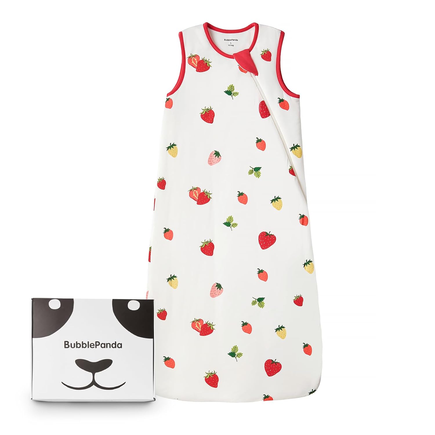 BubblePanda Strawberry 1.0 TOG Bamboo Sleep Sack - Premium Wearable Blanket for Year-Round Comfort