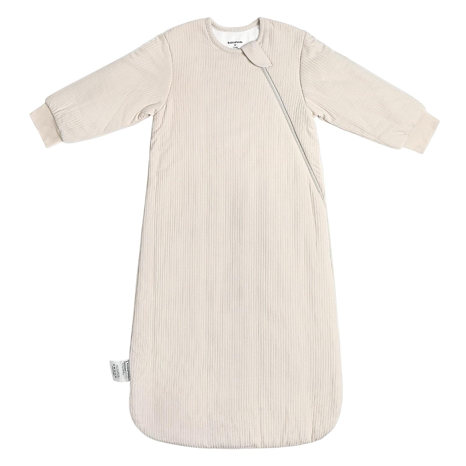 BubblePanda Oat 1.5 TOG Long Sleeve Bamboo Sleep Bag - Full Coverage Wearable Blanket for Cooler Nights