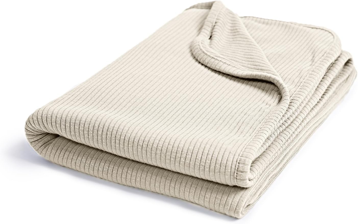 Couverture côtelée en bambou double épaisseur (Avoine)