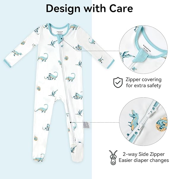 Pyjama grenouillère en bambou - Dinosaure