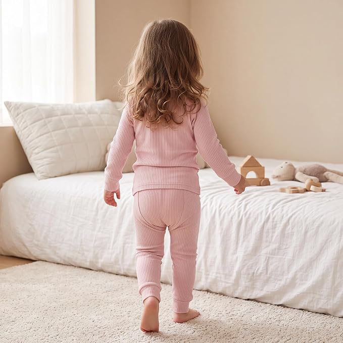Bamboo Long Sleeve Pajama Set - Pink