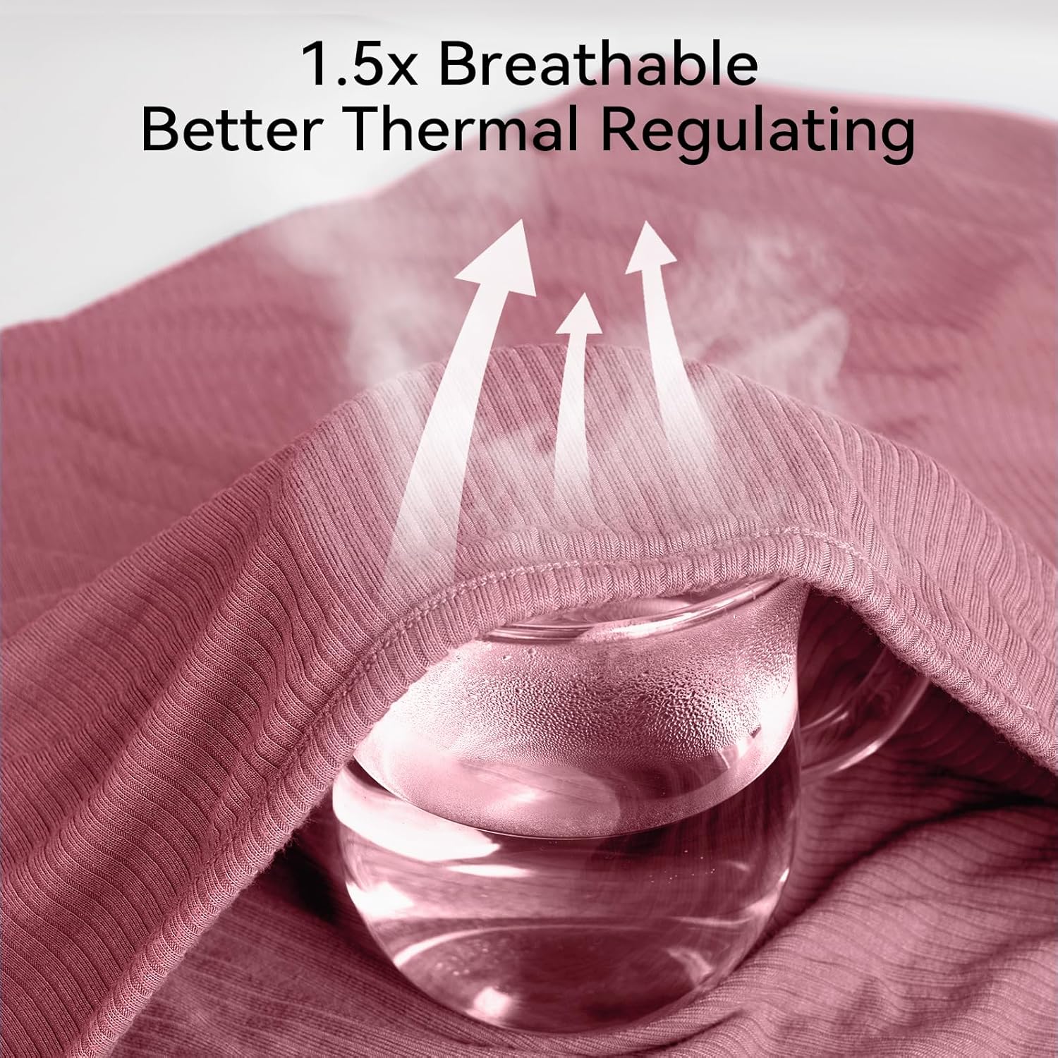 Breathable and thermal-regulating bamboo viscose material of BubblePanda Dusty Rose 1.0 TOG year-round sleep sack