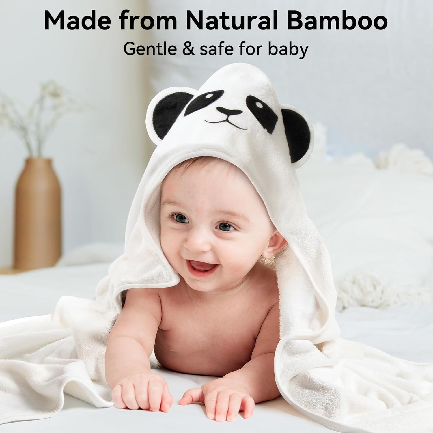 Bamboo Hooded Baby Towel – Cloud White