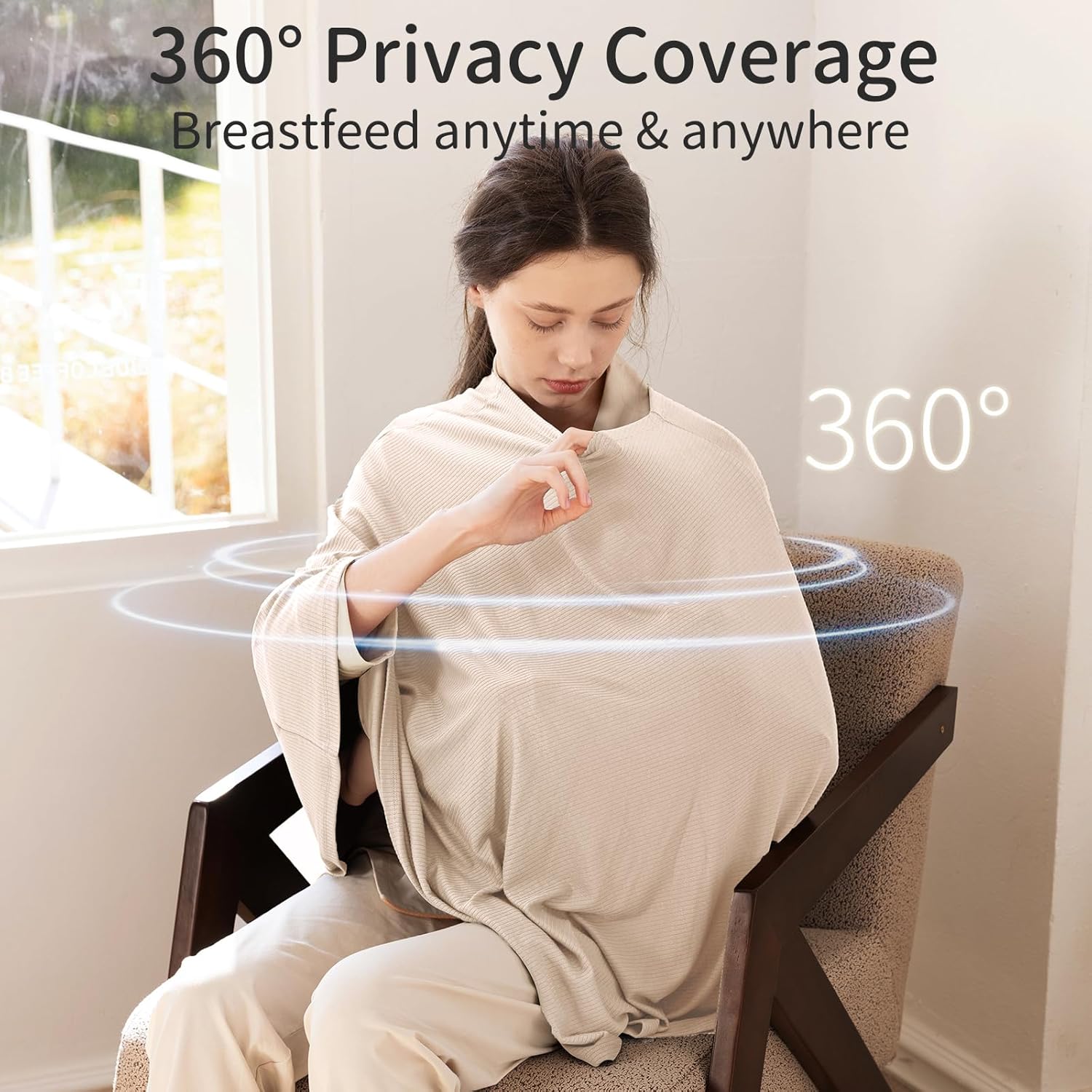 Housse d'allaitement et poncho multi-usage 360° en bambou (avoine)