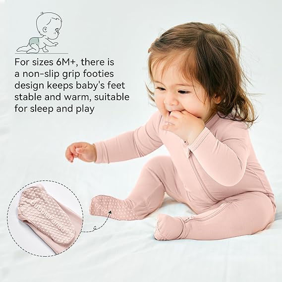 Pyjama une pièce en bambou - Rose poudré