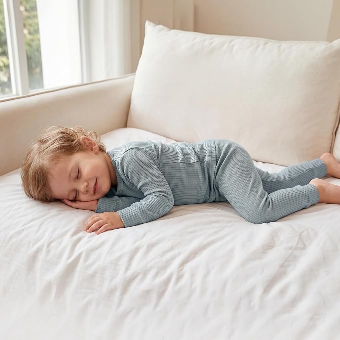 Bamboo Long Sleeve Pajama Set - Glacier