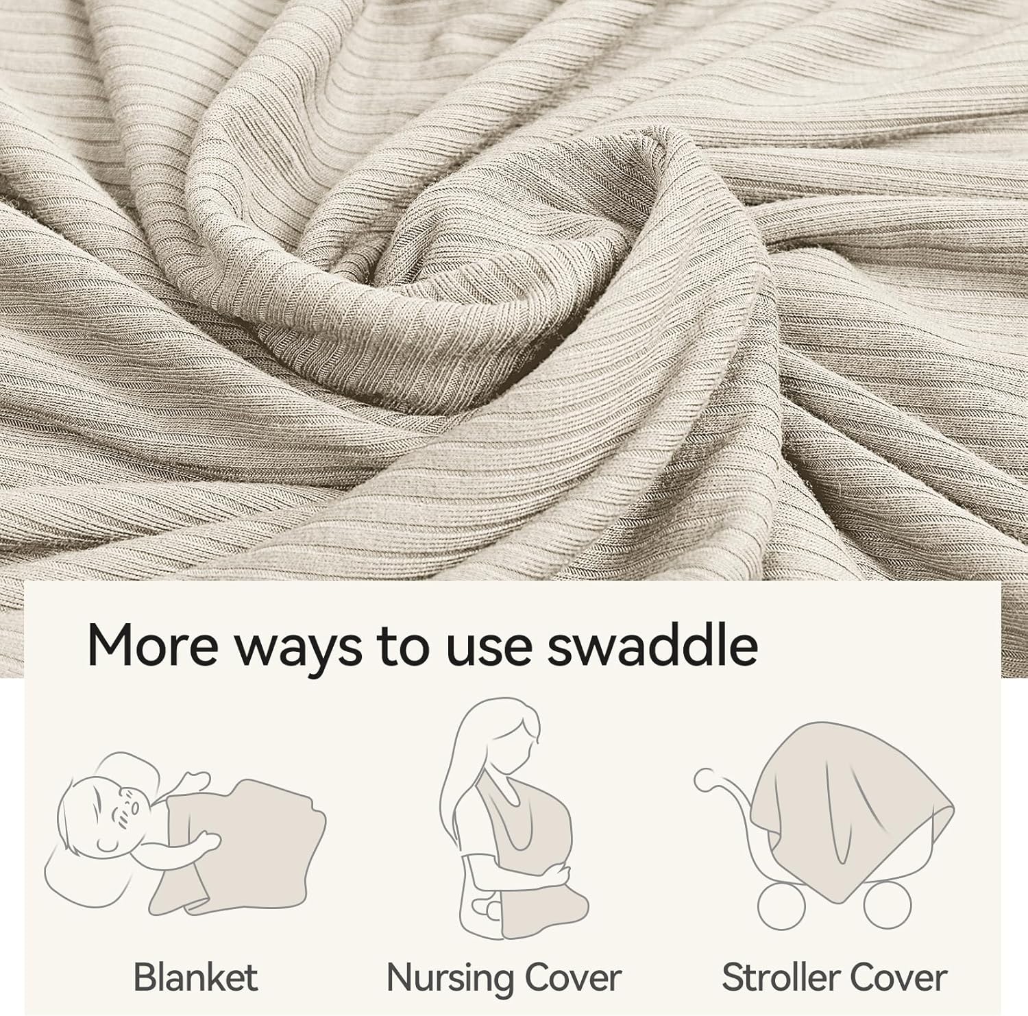 Double-Layer Ribbed Bamboo Blanket (Oat)