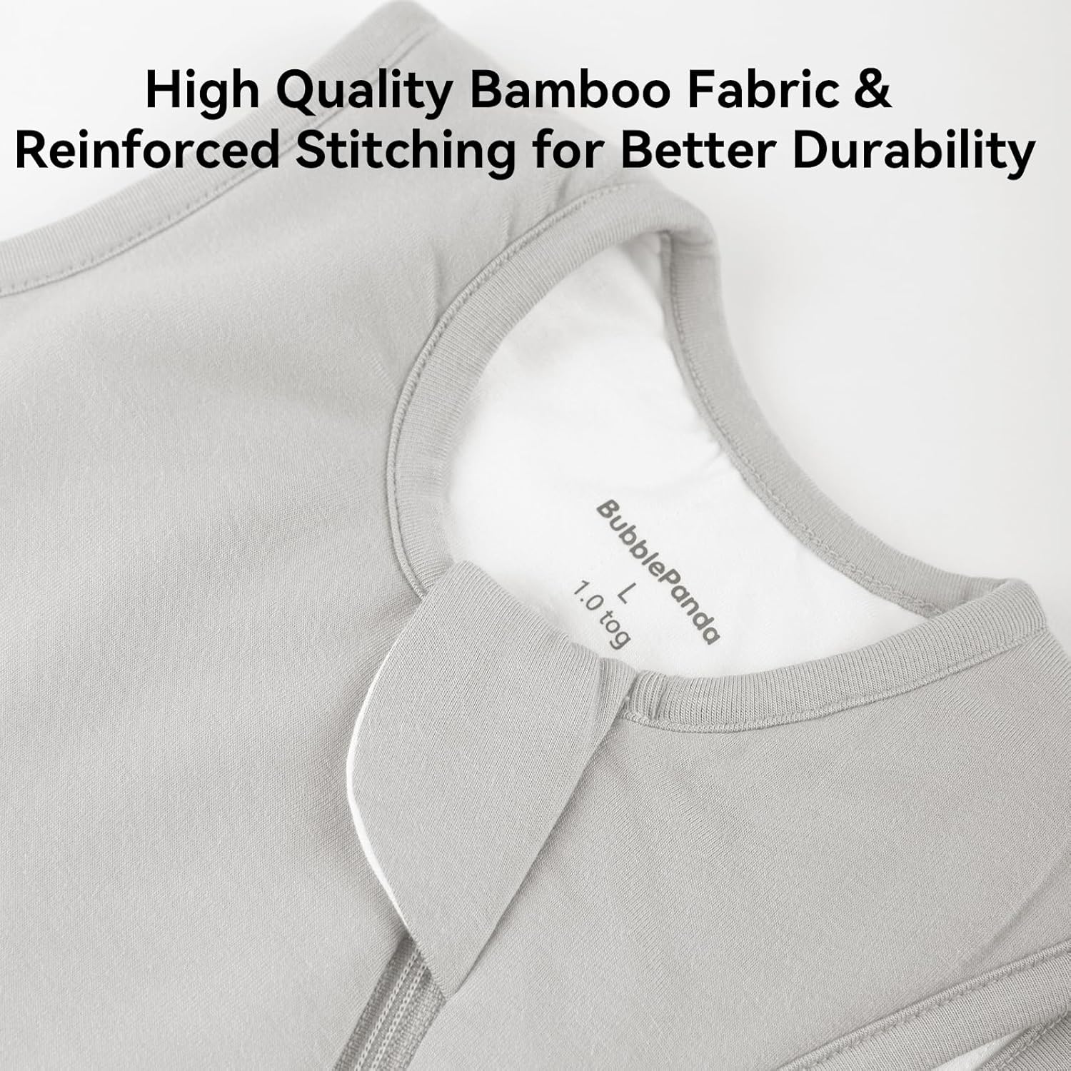 Secure 2-way YKK zipper with protective guard on BubblePanda Storm 2.5 TOG heavy-weight baby sleep sack