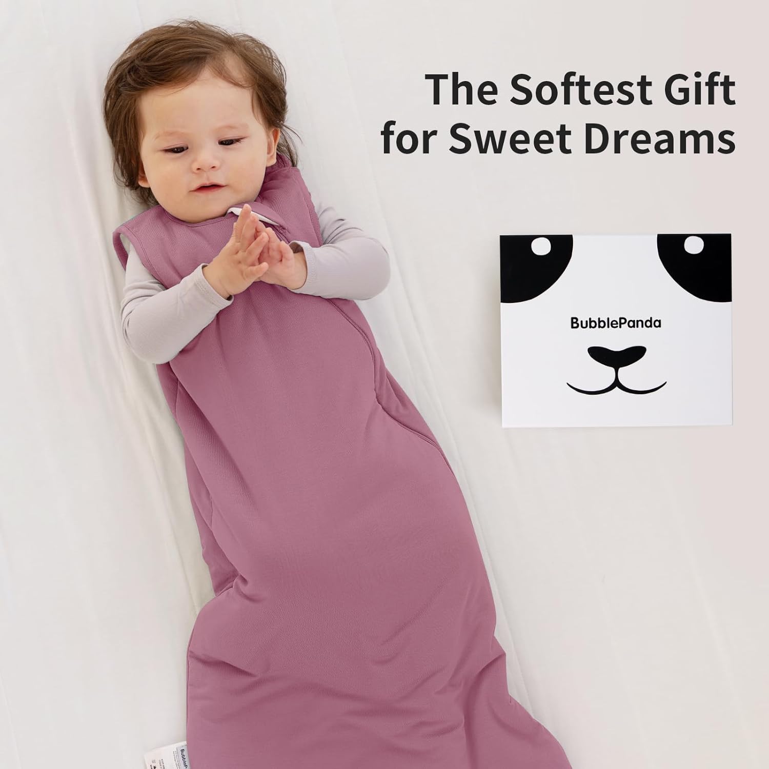 BubblePanda Mulberry Modal Sleep Sack with signature panda gift packaging - the ultimate baby shower gift for new parents