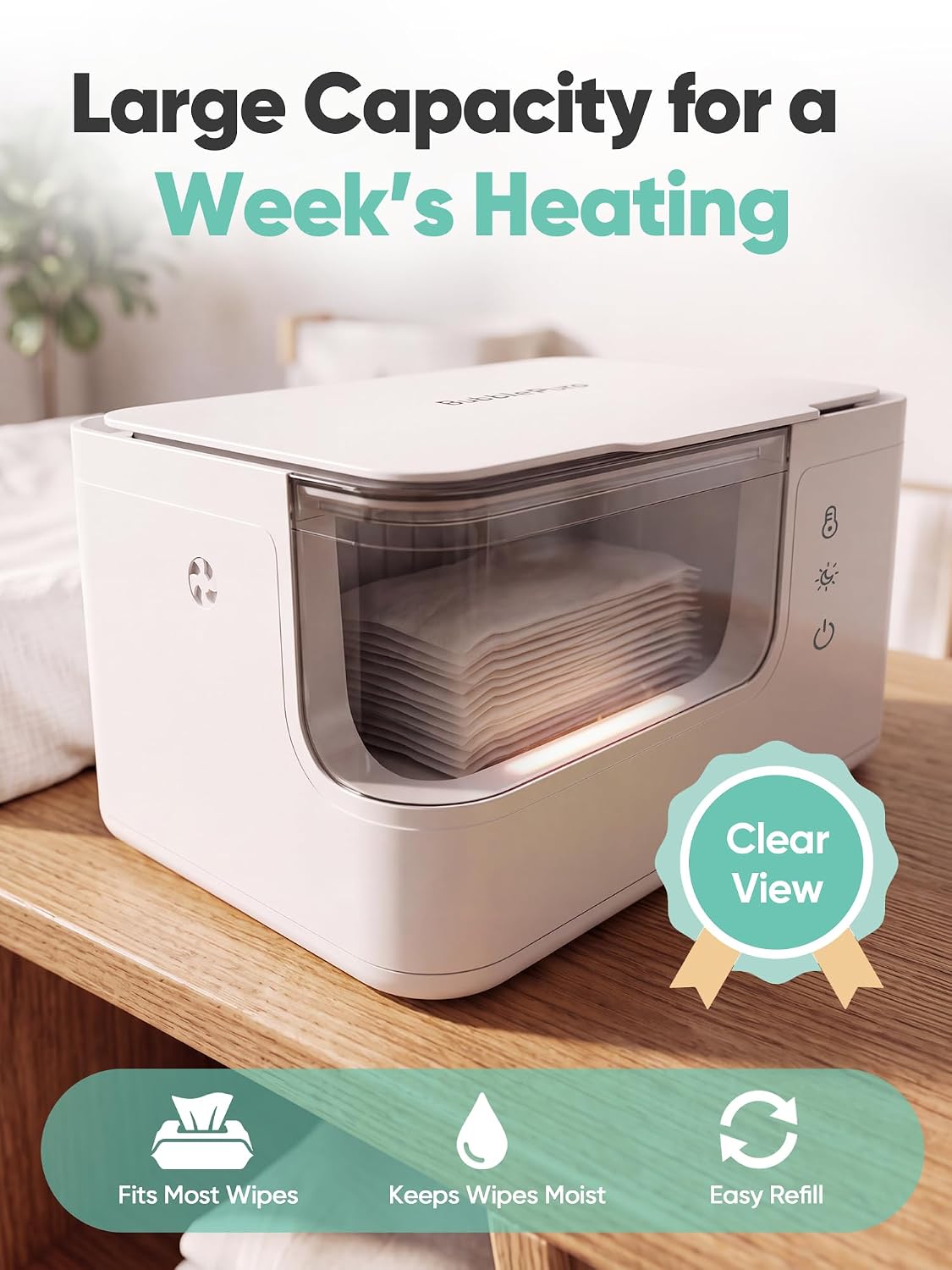 Baby Wipe Warmer – 3D Surround Heating & Night Light