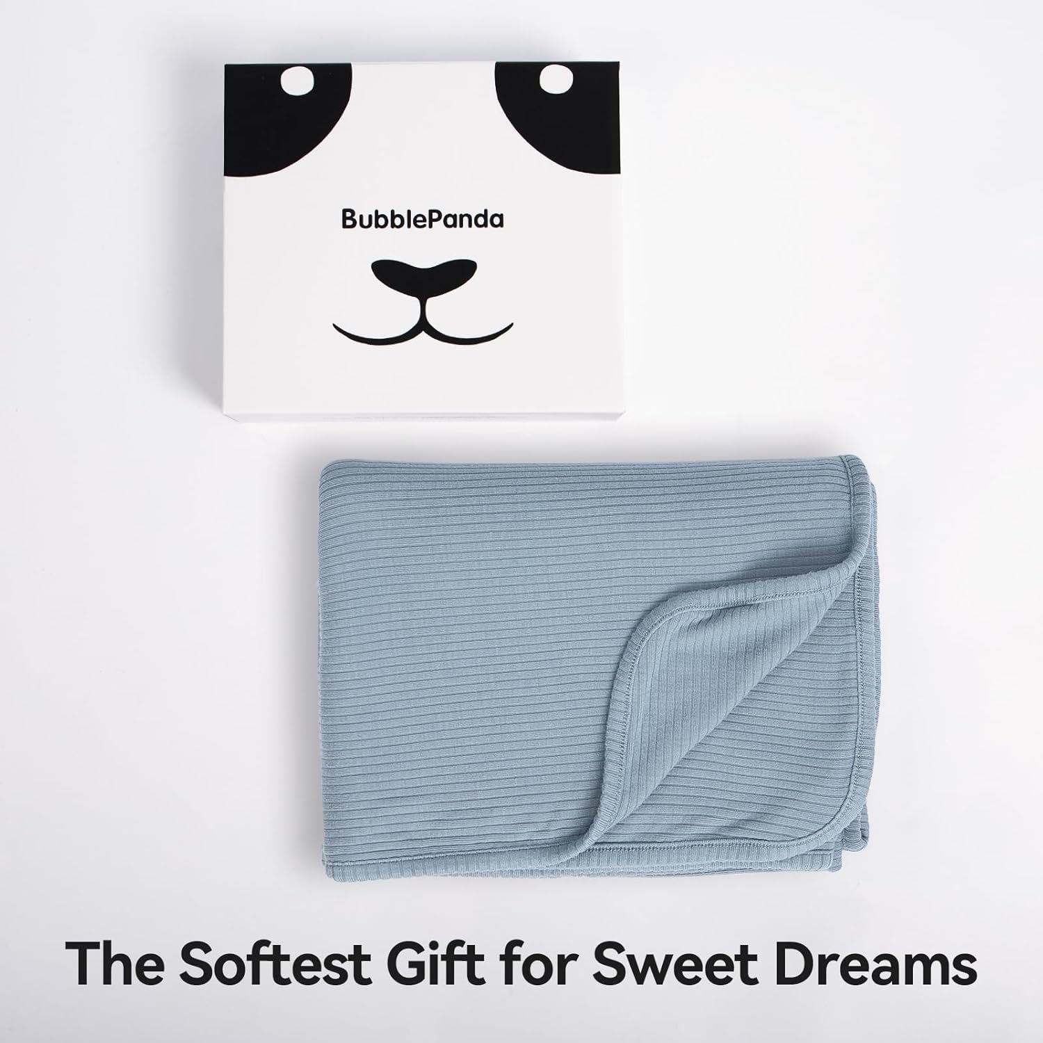 Double-Layer Ribbed Bamboo Blanket (Glacier)