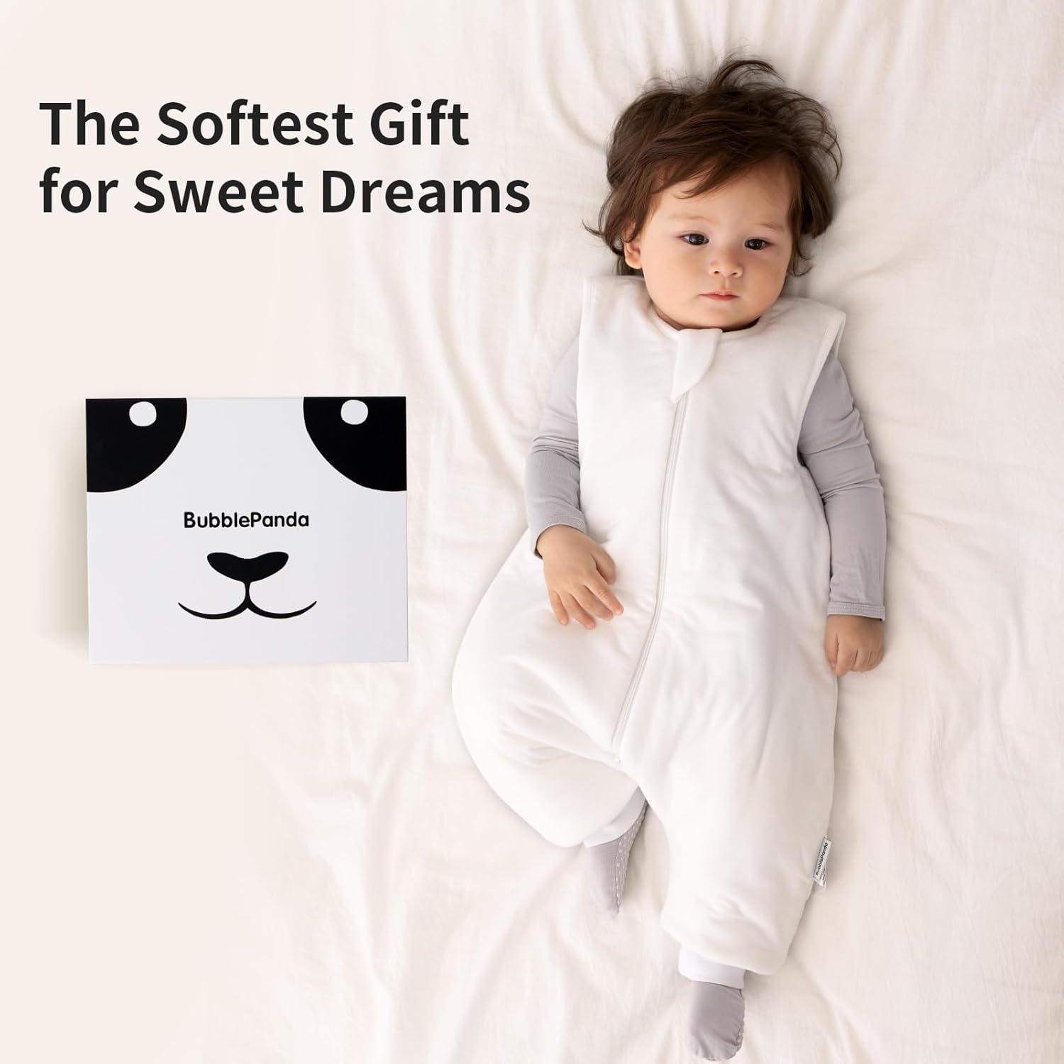 BubblePanda Cloud Silky Modal Sleep Sack with signature panda gift packaging - the perfect registry gift for baby showers