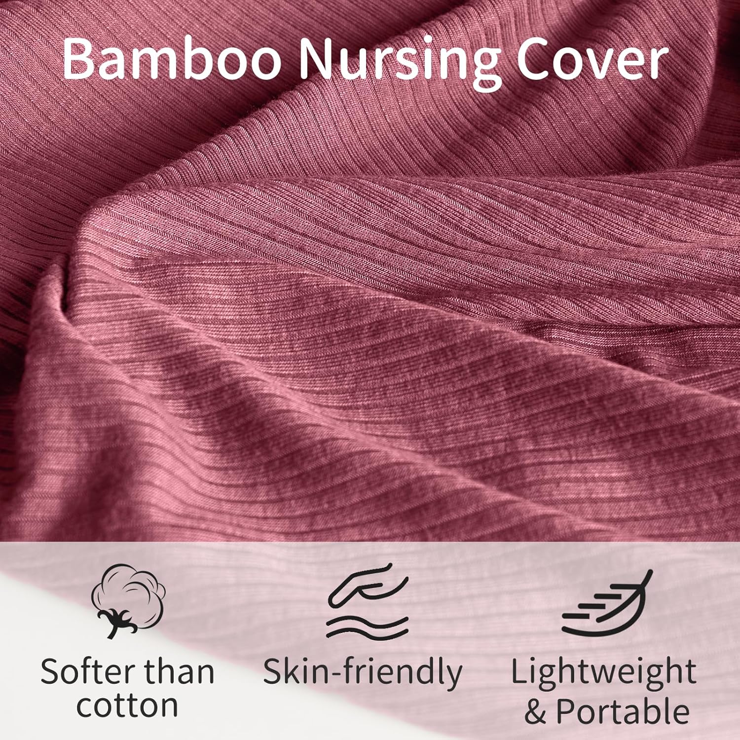 Poncho et housse d'allaitement multi-usage en bambou 360° (vieux rose)