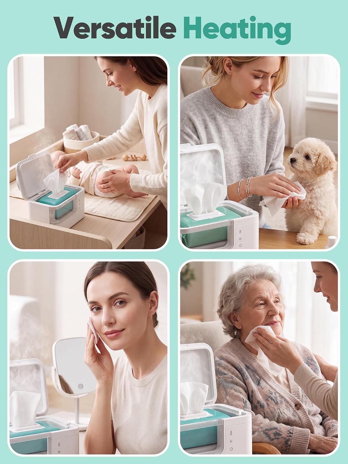 Baby Wipe Warmer – 3D Surround Heating & Night Light