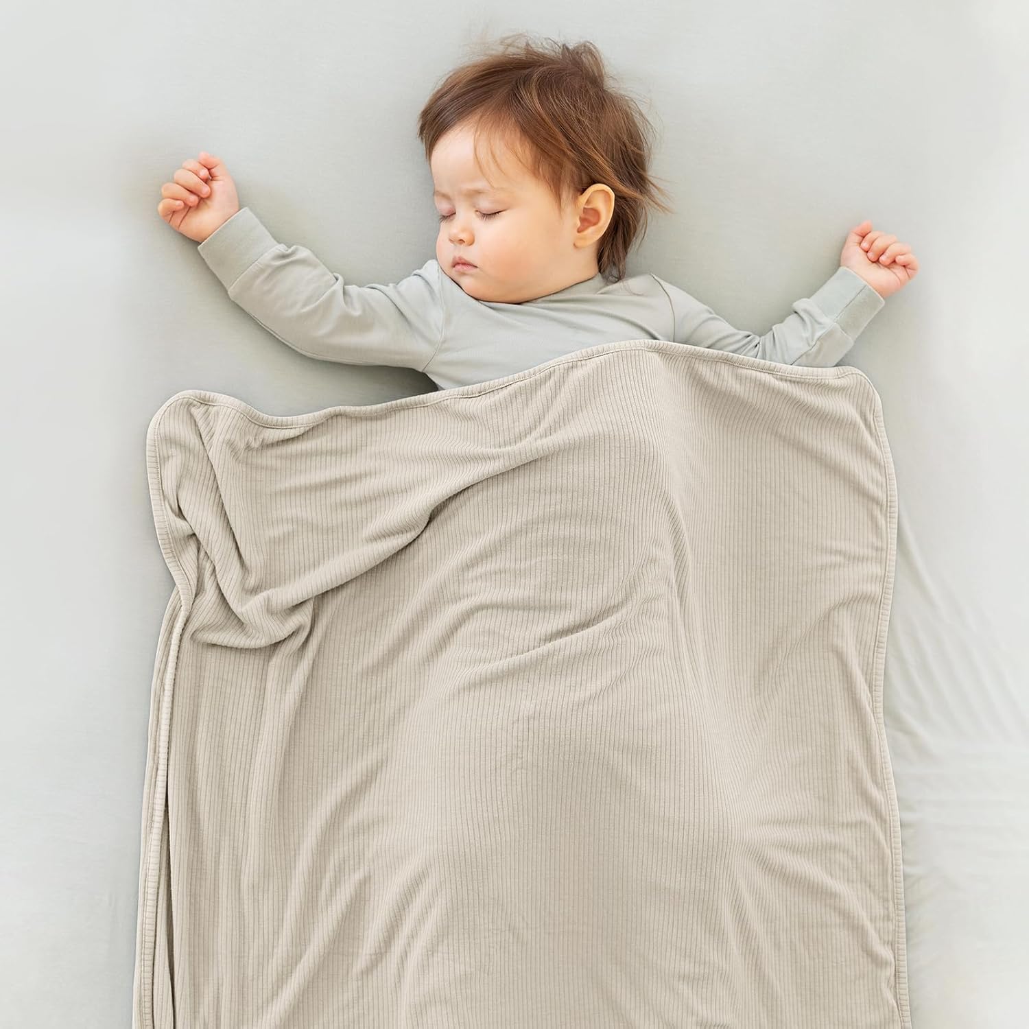 Double-Layer Ribbed Bamboo Blanket (Oat)