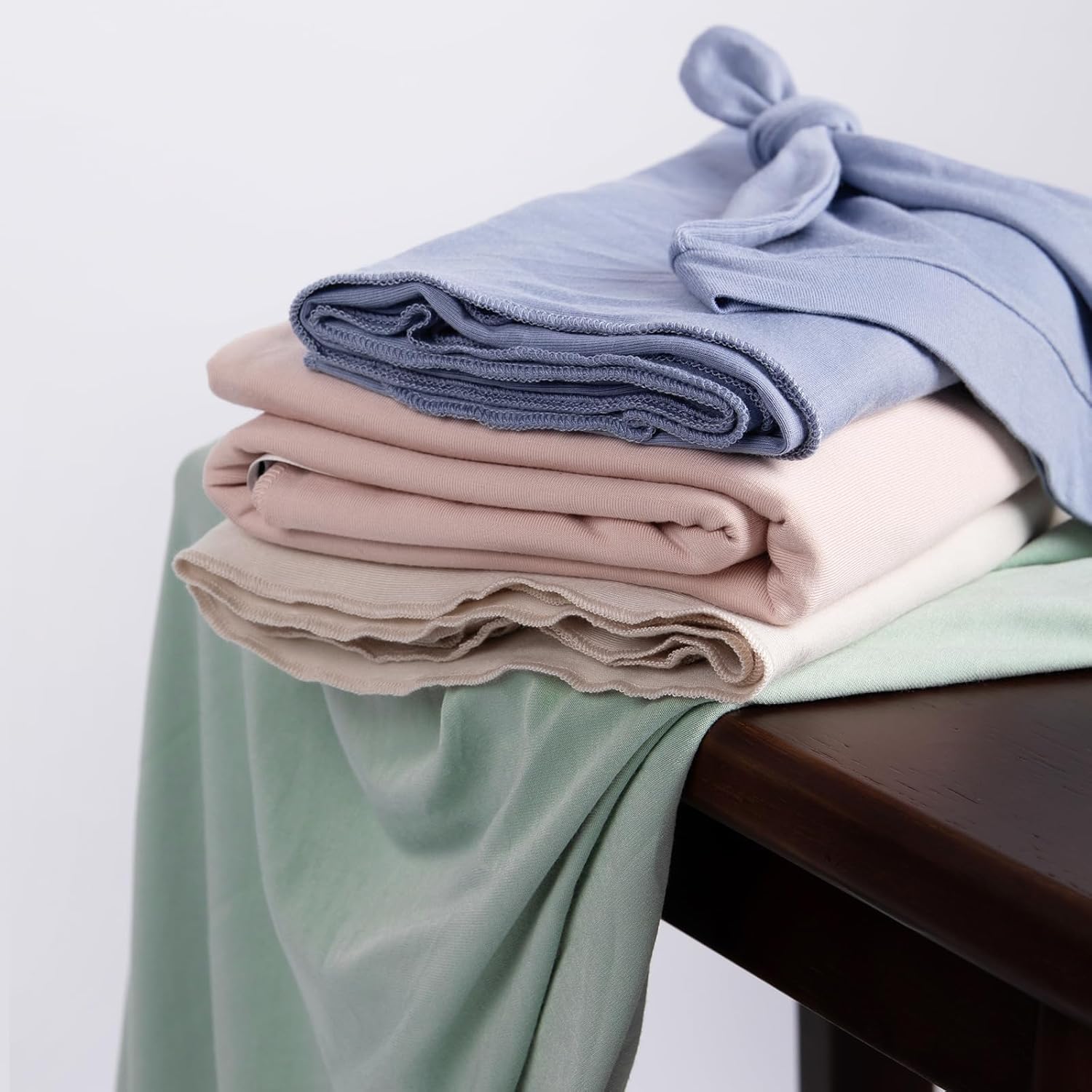 Ensemble lange et bonnet en bambou - Sauge