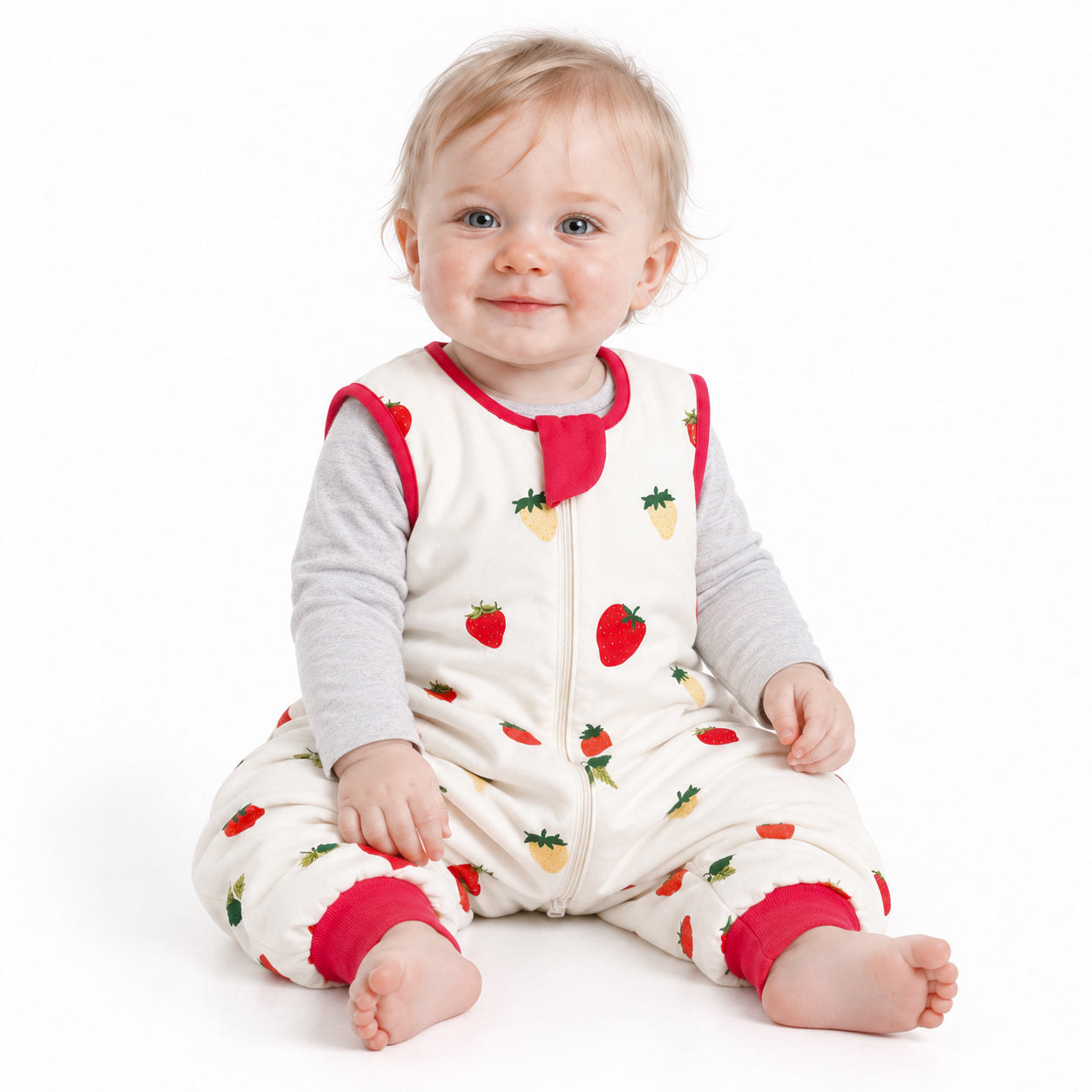 Bamboo Walker Sleep Sack with Feet 1.0 TOG – Strawberry