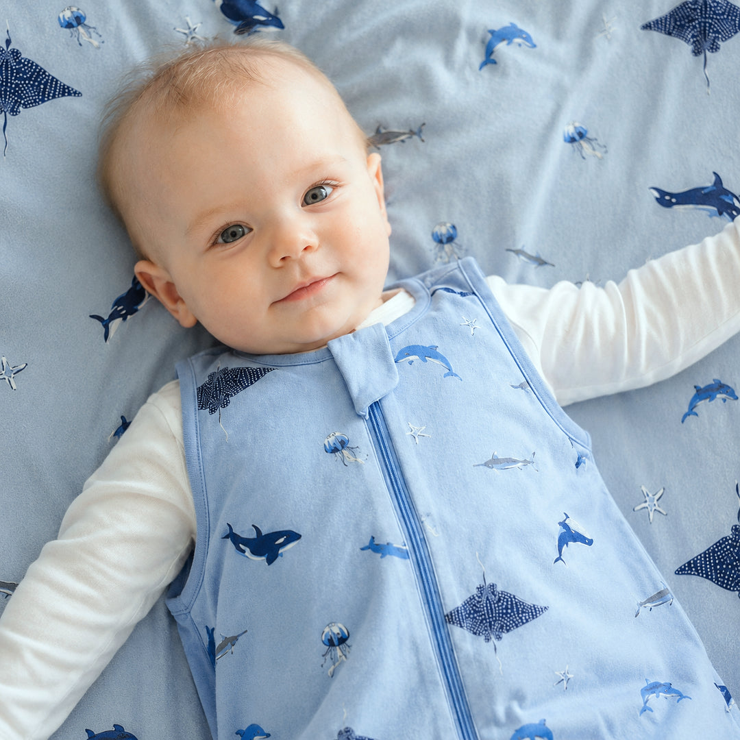 Gigoteuse en bambou avec pieds - 1.0 TOG (Requin)