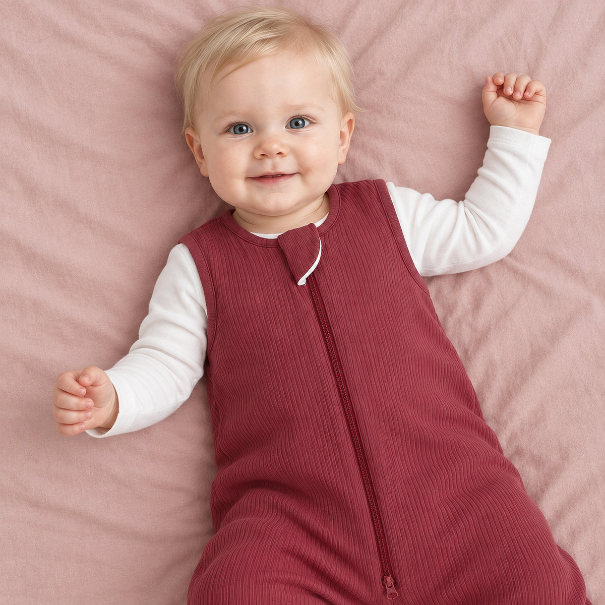 Bamboo Walker Sleep Sack with Feet 1.0 TOG – Dusty Rose