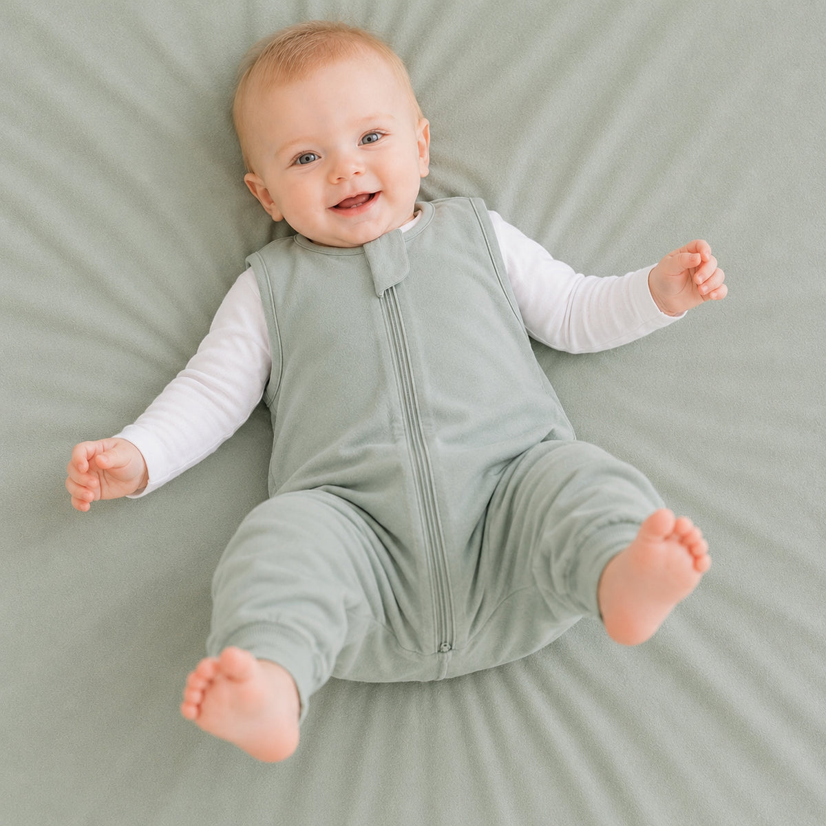 Gigoteuse Pyjama Bambou avec Pieds - 1.0 TOG (Sauge)