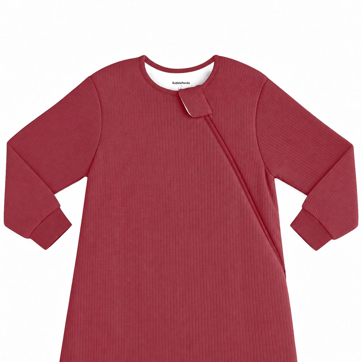 Gigoteuse à manches longues en bambou côtelé - 1.5 TOG (Rose ancien)