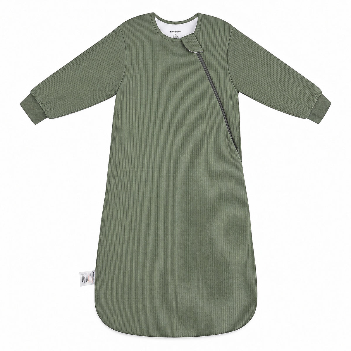 Long Sleeve Ribbed Bamboo Sleep Sack 1.5 TOG – Olive Drab