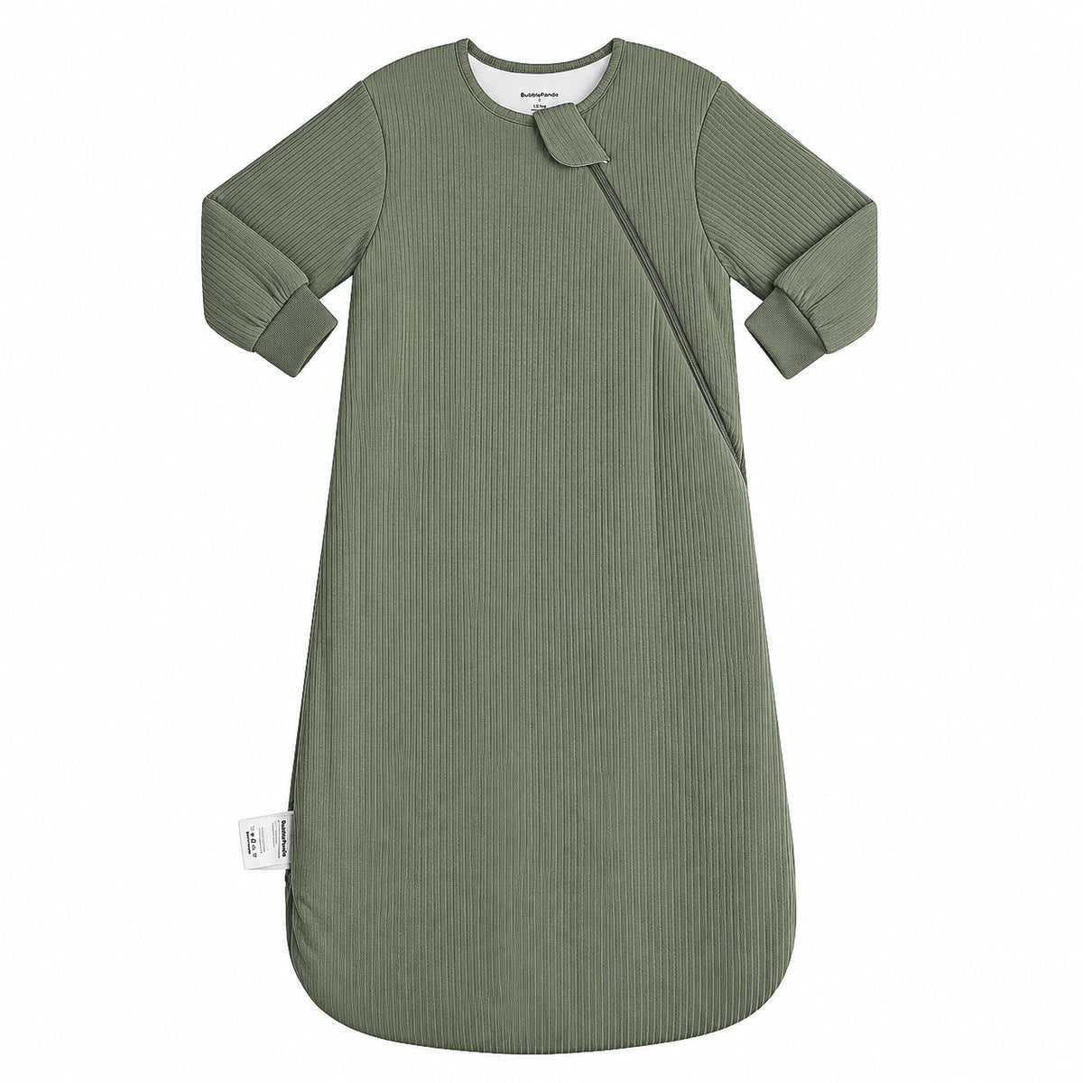 Gigoteuse bambou côtelée manches longues - 1.5 TOG (Vert olive)