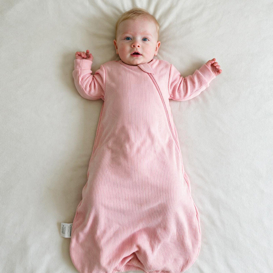 Long Sleeve Ribbed Bamboo Sleep Sack 1.5 TOG – Pink