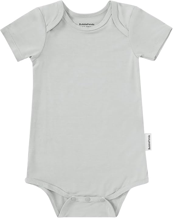 Short Sleeve Bamboo Bodysuit - Storm | BubblePanda