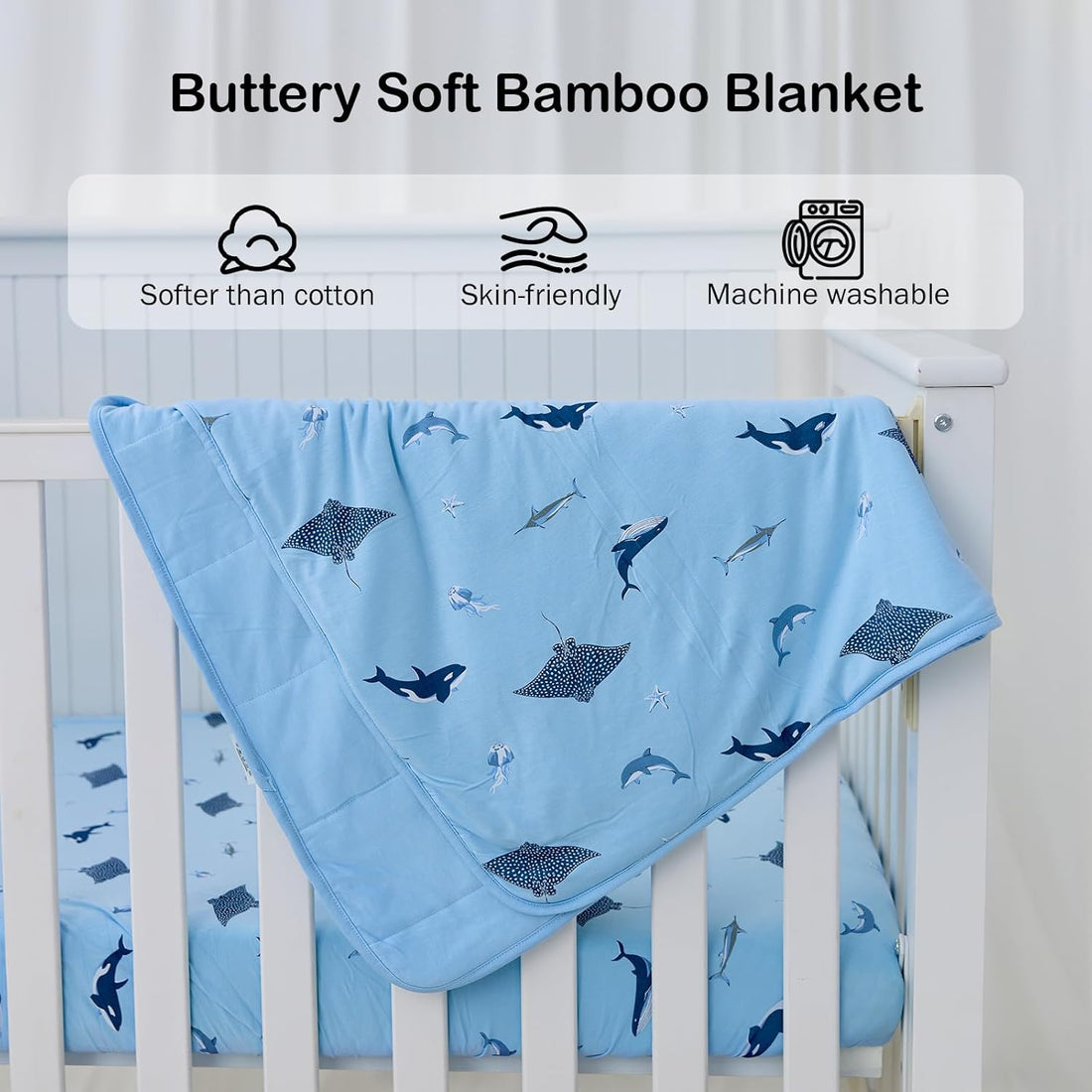 Couverture bébé en bambou - Requin product detail