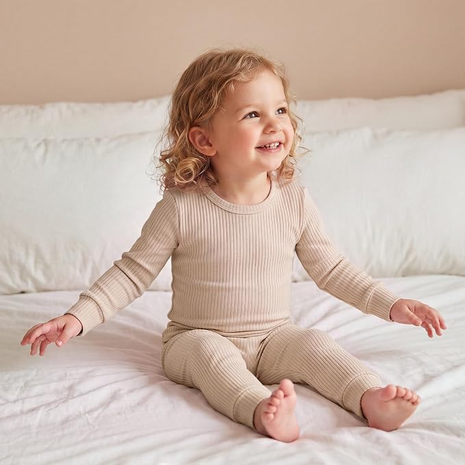Bamboo Long Sleeve Pajama Set - Oat