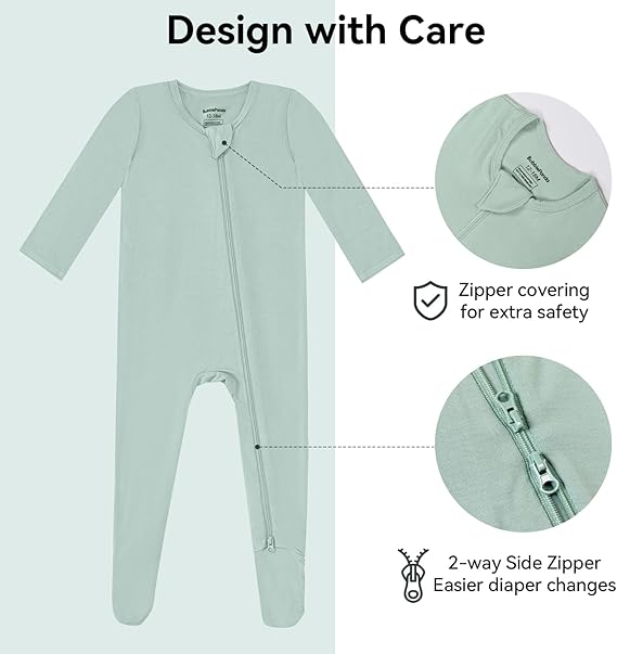 Pyjama une pièce en bambou - Sauge