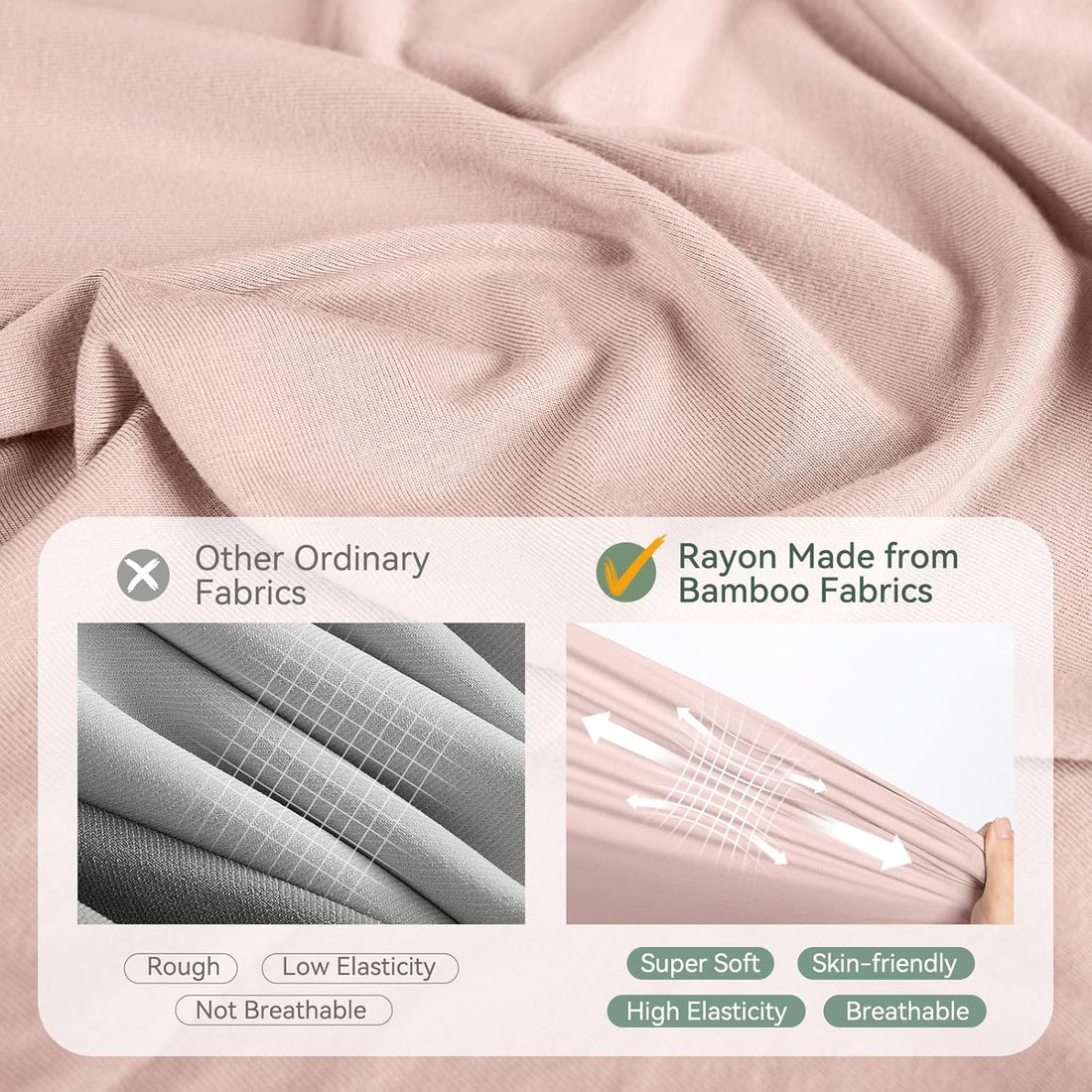 Bamboo Swaddle Blanket & Beanie Set – Blush product detail