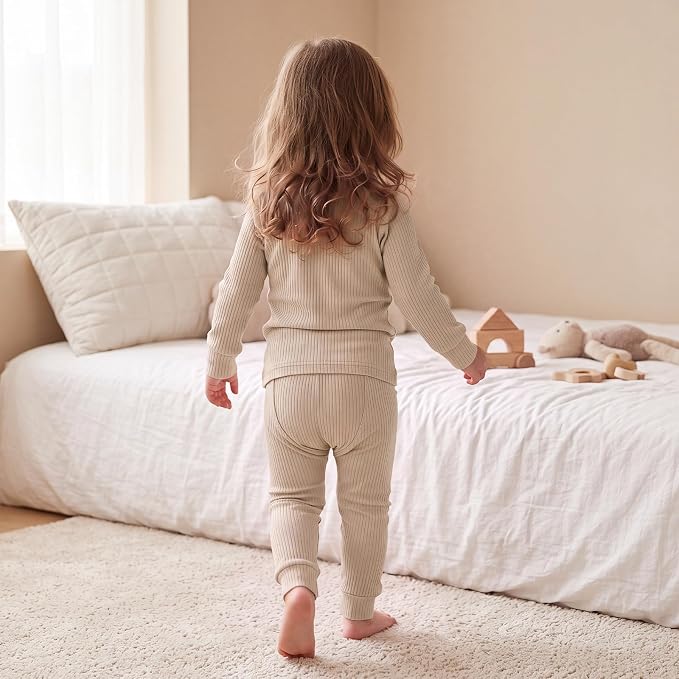 Bamboo Long Sleeve Pajama Set - Oat