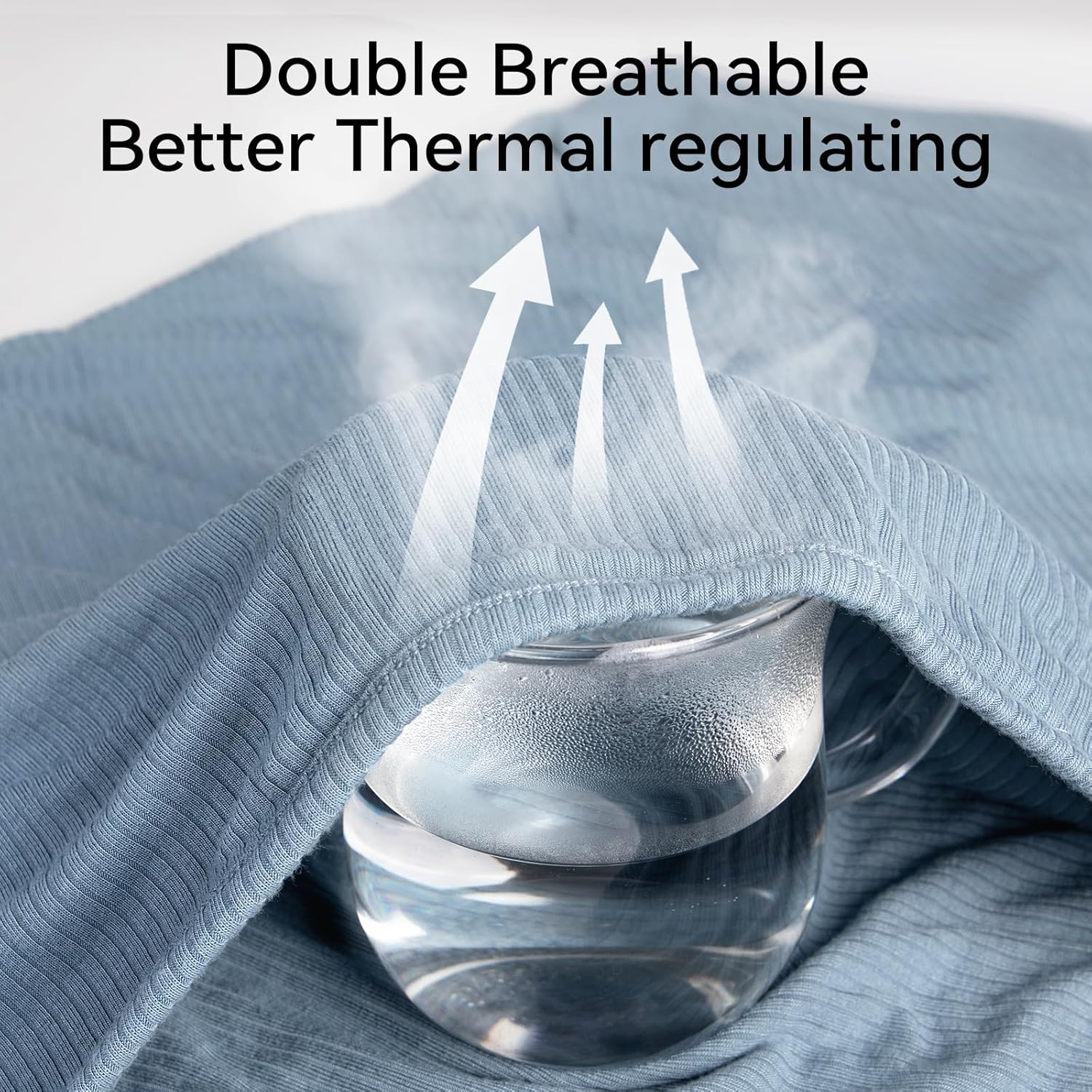 Breathable and thermal-regulating bamboo viscose material of BubblePanda Glacier 1.0 TOG year-round sleep sack