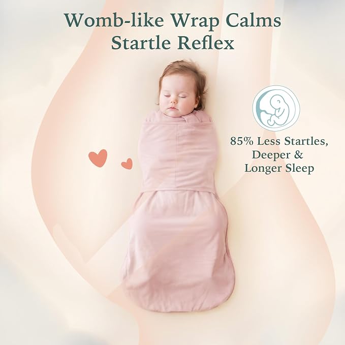 Bamboo Velcro Swaddle Sack - 0.5 TOG (Pink)