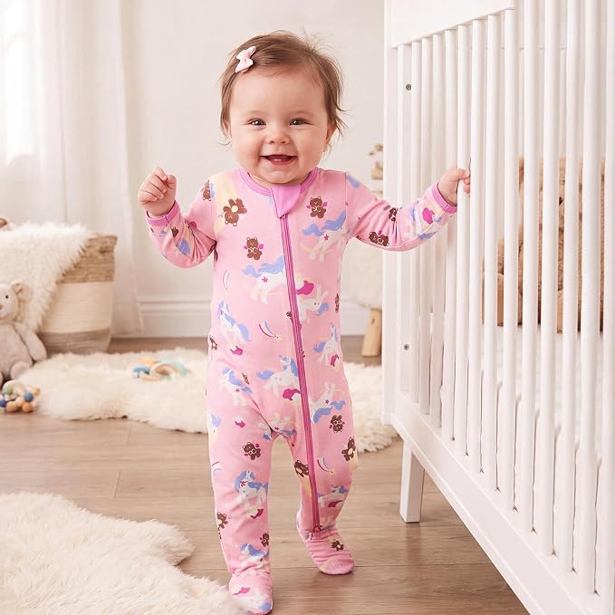 Bamboo Long Sleeve Romper-Unicorns