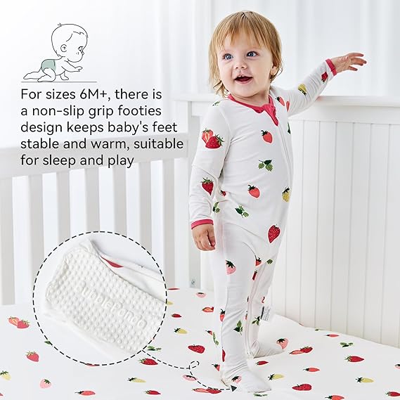 Pyjama Grenouillère en Bambou - Fraise