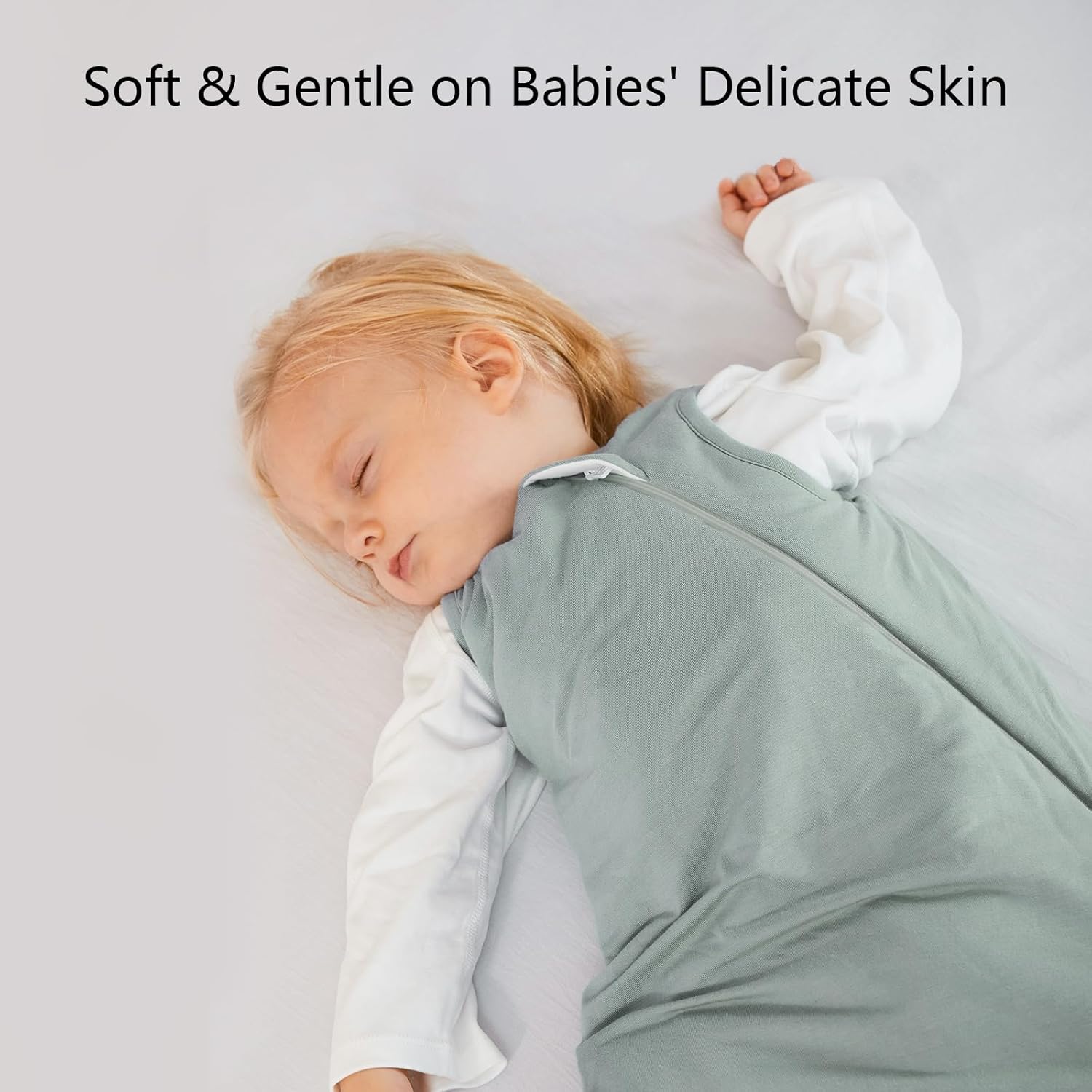 Roomy hip-healthy bell-bottom design on BubblePanda Sage 2.5 TOG winter sleep sack for natural leg room