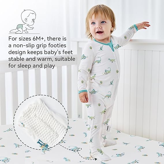 Pyjama grenouillère en bambou - Dinosaure