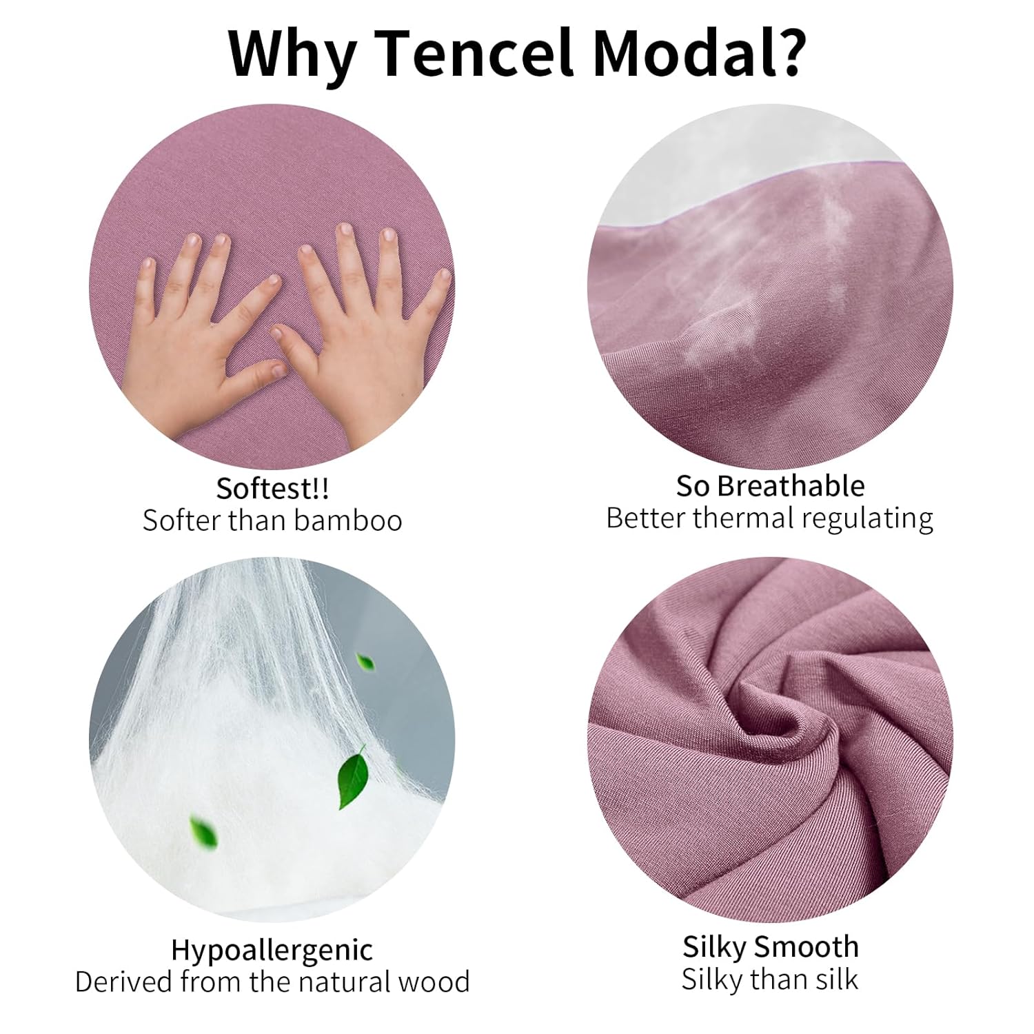 Scientific benefits of Tencel Modal fabric in BubblePanda Mulberry Silky Modal sleep sack : naturally cooling, hypoallergenic, and silkier than silk