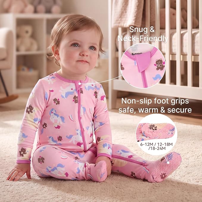 Bamboo Long Sleeve Romper-Unicorns
