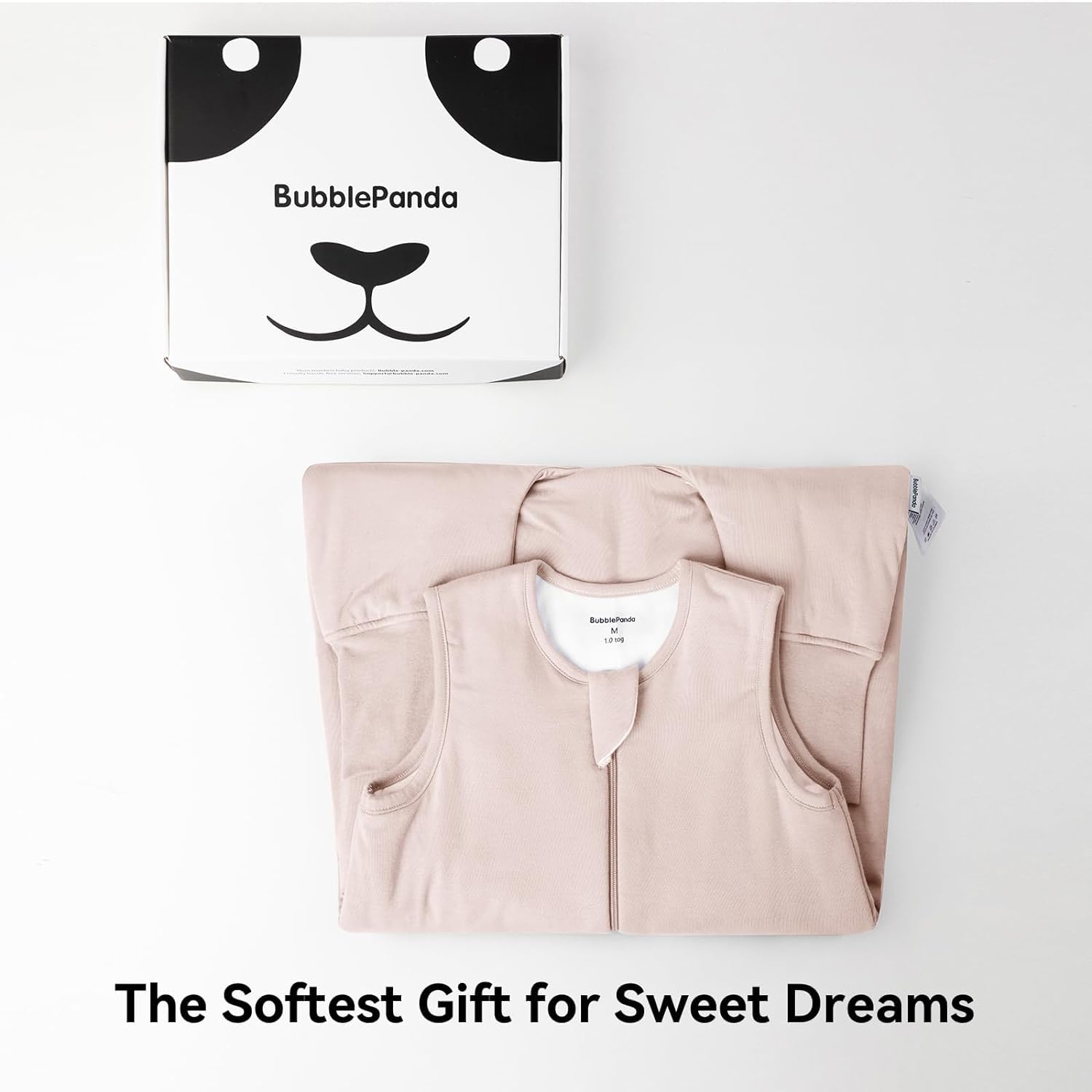 BubblePanda Pink 2.5 TOG bamboo sleep sack in a modern minimalist nursery setting