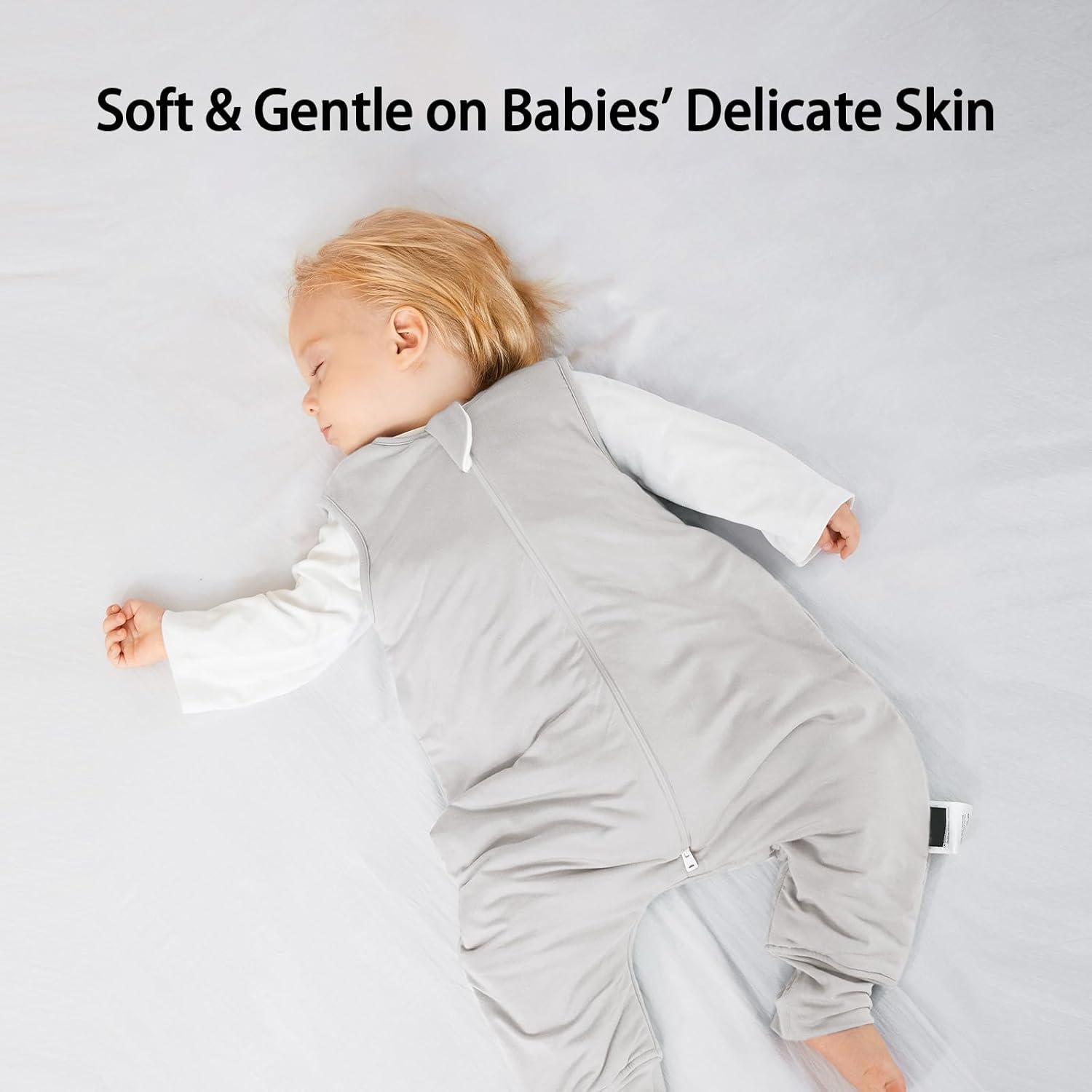 Breathable open-foot design on BubblePanda Storm 0.5 TOG Walker Sack for toddlers learning to stand and walk