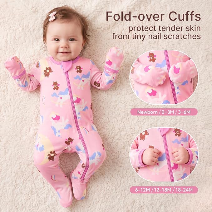Bamboo Long Sleeve Romper-Unicorns