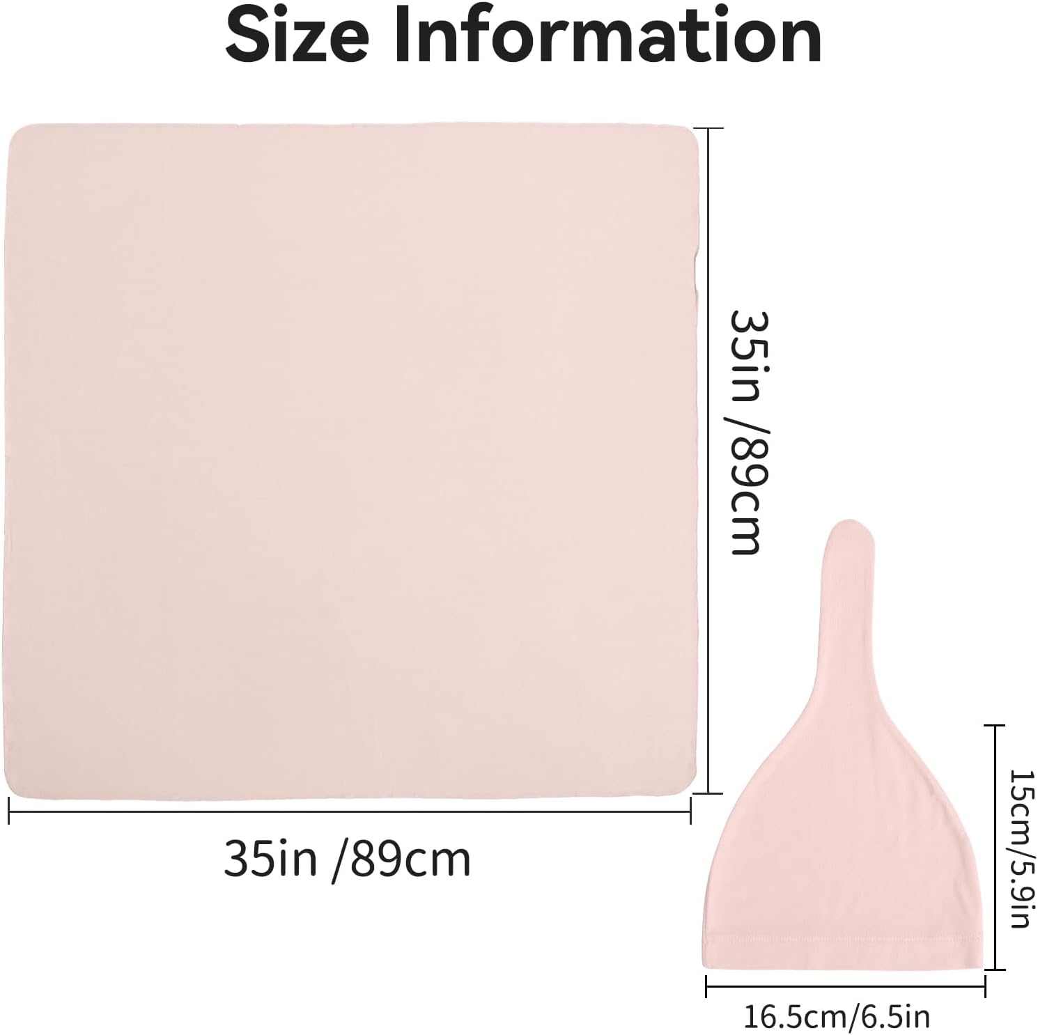 Bamboo Swaddle Blanket & Beanie Set - Blush